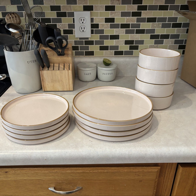 Birch Lane™ Nebula Plates And Bowls Sets, 12 Piece Dinnerware Sets